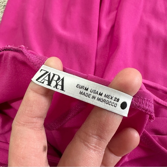 Zara Women’s Draped Neckline Midi Dress Sleeveless Blogger Favorite in Fuchsia M - Picture 10 of 14
